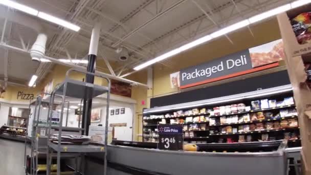 Augusta Usa Walmart Tienda Comestibles Por Menor Interior Tobacco Road — Vídeo de stock