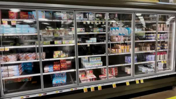 Grovetown Usa Georgia Sneeuwschrik Kroger Detailhandel Kruidenierswinkel Pan Menigten Van — Stockvideo