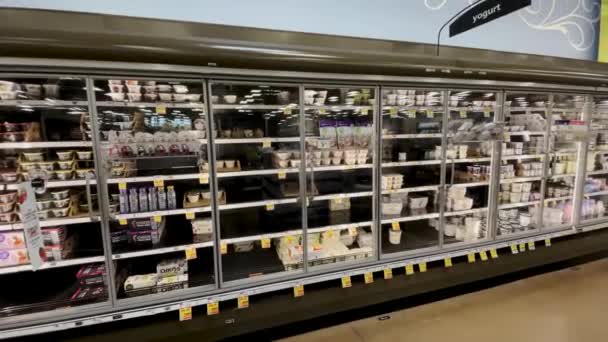 Grovetown Usa Georgia Snow Scare Kroger Retail Grocery Store Pan — Stock Video
