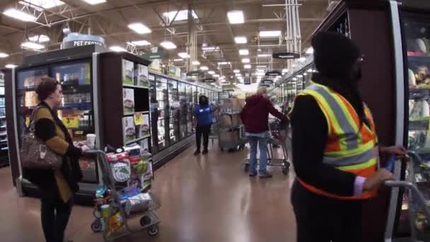 Grovetown Usa Georgia Snow Scare Kroger Retail Grocery Store People — Vídeos de Stock
