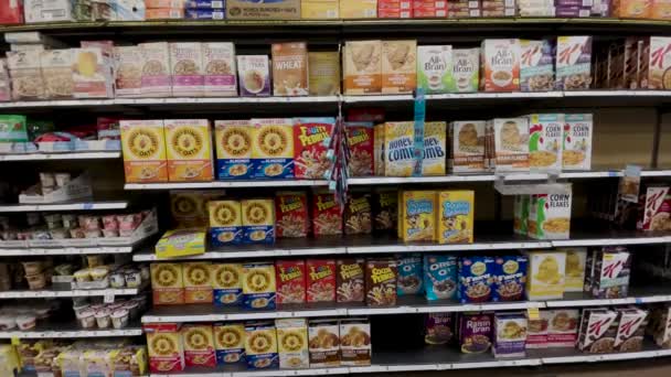 Grovetown Usa Georgia Snow Scare Kroger Retail Grocery Pan Cereal — Vídeos de Stock