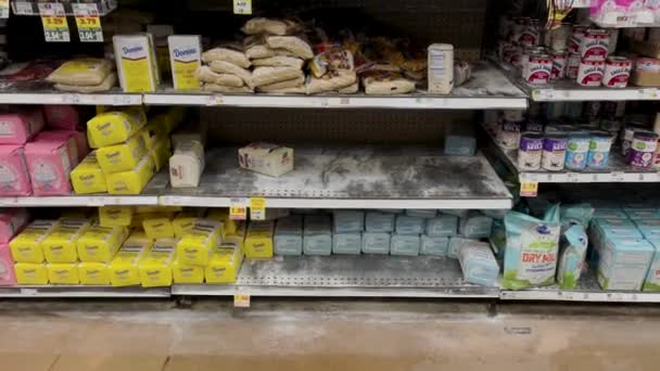 Grovetown Usa Georgia Schnee Erschrecken Kroger Einzelhandel Lebensmittelgeschäft Kippen Chaotischen — Stockvideo