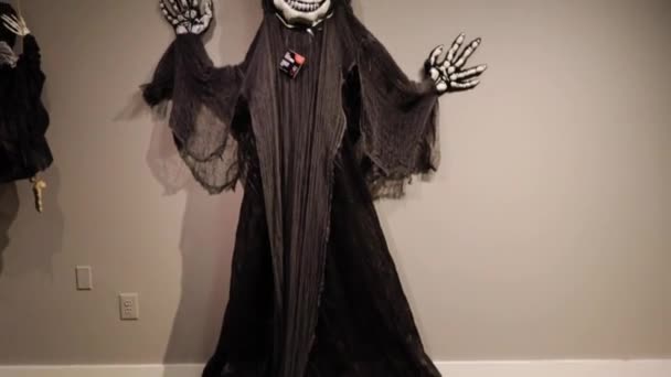 Augusta Usa Sklep Detaliczny Halloween City Straszny Szkielet Zewnątrz — Wideo stockowe