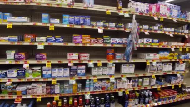 Hephzibah Usa Iga Grocery Store Medicine Section Pan — Vídeos de Stock