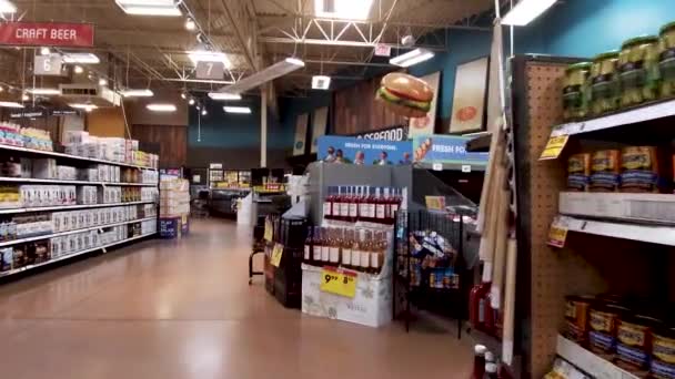 Grovetown Usa Kroger Dettaglio Negozio Alimentari Pan Indietro Corridoio Associato — Video Stock