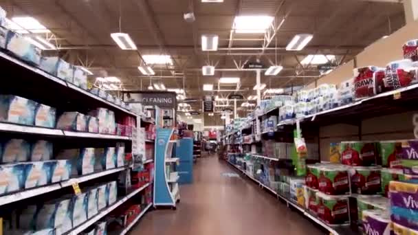 Grovetown Usa Kroger Einzelhandelsgeschäft Pfanne Aus Papierhandtuch Gang — Stockvideo