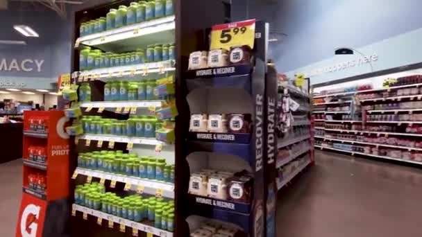 Grovetown Usa Kroger Winkel Pan Apotheek Mensen — Stockvideo