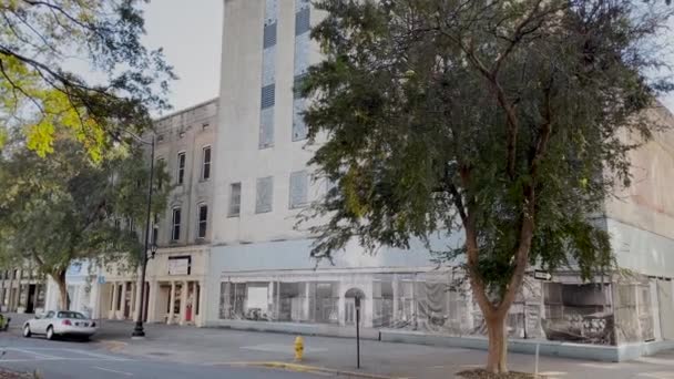 Augusta Usa Beautiful Downtown Augusta Georgia Tilt Pan Deserted Street — 图库视频影像