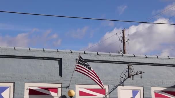 Appling Usa Downtown Appling Georgia American Flag Patriotic Decor Windows — Vídeo de Stock