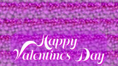 Valentine hareketi grafiksel pembe kalpler beyaz metin küçük hareket eden kalpler
