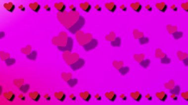 Valentine temalı hareket grafiksel renk değiştirme arkaplan kayan kalpler gölge ile