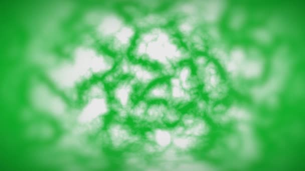 Green White Light Virus Swirls Blurred Focus Motion Background Loop — Stock Video