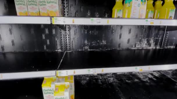 Grovetown Usa Kroger Interior Supply Chain Staffing Empty Orange Juice — Vídeos de Stock