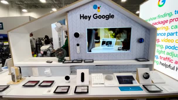 Augusta Usa Mejor Comprar Tecnología Interior 2022 Hey Google Display — Vídeos de Stock