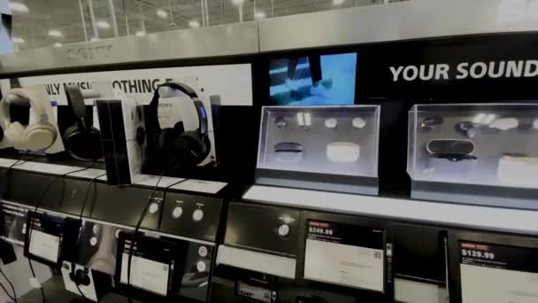 Augusta Usa Best Buy Interior Technique 2022 Pan Sony Headphone — стокове відео