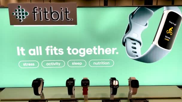 Augusta Usa Best Buy Interior Technique 2022 Pan Fitbit Display — стокове відео