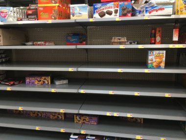 Augusta, Ga USA - 12.20: Walmart iç yemek bölümü boş