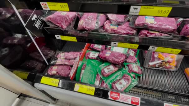 Grovetown Usa Aldi Ritel Toko Kelontong Dalam Negeri Pan Daging — Stok Video