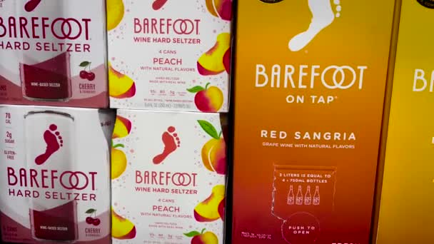 Augusta Usa Pan Colorful Barefoot Wine Box Variety Retail Store — Stock Video