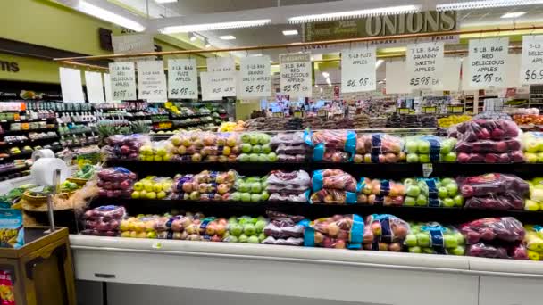 Louisville Amerikai Egyesült Államok Ingles Retail Supermarket Interior Pan Bags — Stock videók