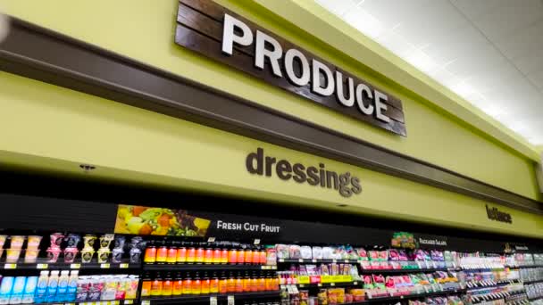 Louisville Usa Wnętrze Supermarketu Ingles Przechyla Się Dół Sekcja Dekoracyjna — Wideo stockowe