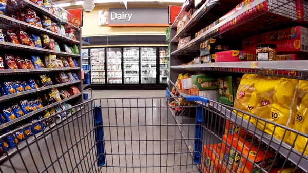 Augusta Usa Walmart Tienda Comestibles Por Menor Carrito Compras Interior —  Fotos de Stock