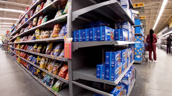 Augusta Usa Walmart Tienda Comestibles Por Menor Interior Caprisun Display — Foto de Stock