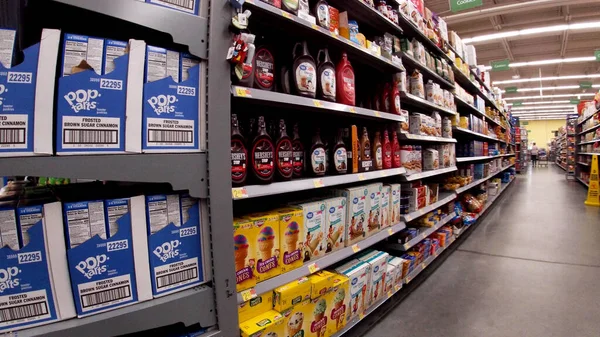 Augusta Usa Walmart Tienda Comestibles Por Menor Sección Panqueques Interiores —  Fotos de Stock