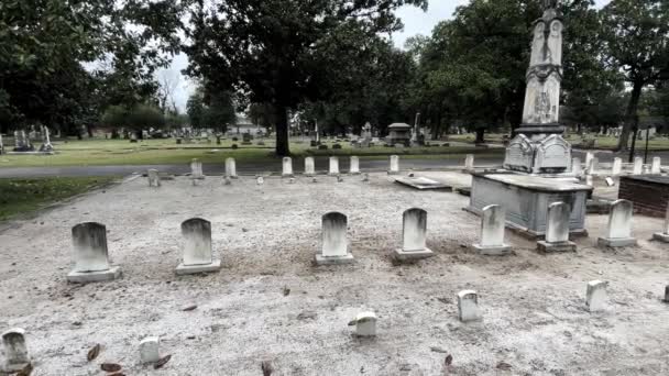 Augusta Usa Historischer Magnolia Cemetery Augusta Georgia Pan Eines Steinernen — Stockvideo