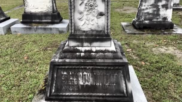 奥古斯塔 Usa Historic 1800 Magnolia Cemetery奥古斯塔格鲁吉亚中世纪风格的精美精致石制艺术品 — 图库视频影像