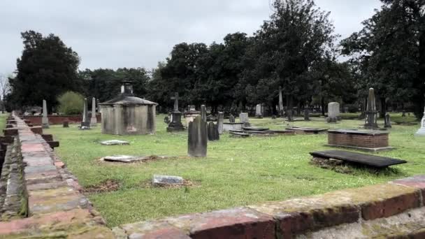 Augusta Usa Historic 1800S Magnolia Cemetery Augusta Georgia Pan Long — Vídeo de stock