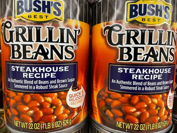 Grovetown Usa Retail Store Products Bushs Grilling Beans Can — Foto Stock