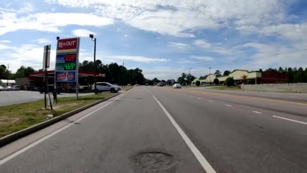 Augusta Eua Preço Gás Out Posto Gasolina Loja Varejo Paisagem — Vídeo de Stock