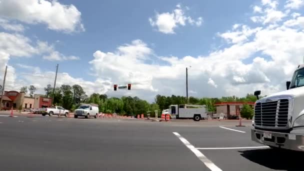 Grovetown Usa Pan Major Construction Zone Road Widening Traffic Lewiston — Vídeo de stock