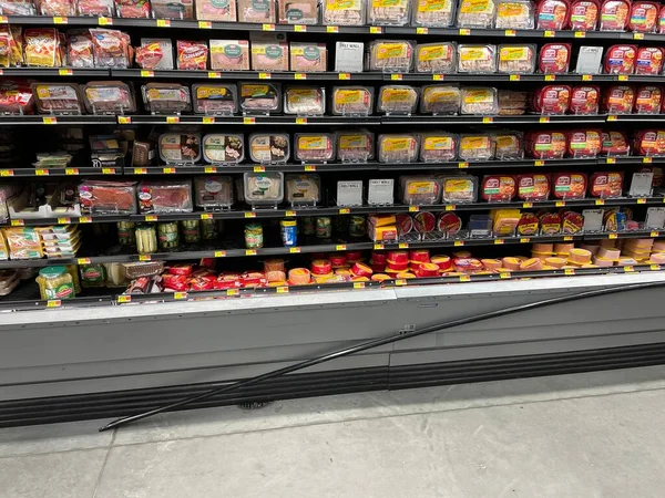Augusta Usa Walmart Retail Store Interior Lunchmeat Cold Section — 스톡 사진