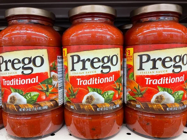 Grovetown Usa Retail Store Prego Traditional Spaghetti Sauce — Stock Photo, Image