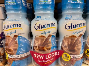 Grovetown, Ga USA - 03 20 22: Retail store shelves Glucerna nutritional drink