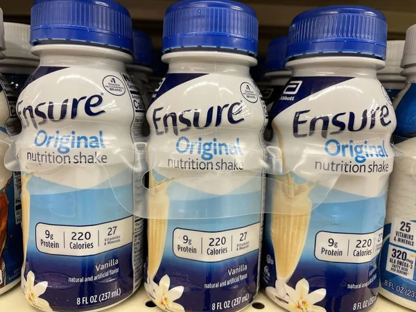 Grovetown, Ga USA - 03 20 22: Retail store shelves Ensure nutritional drink