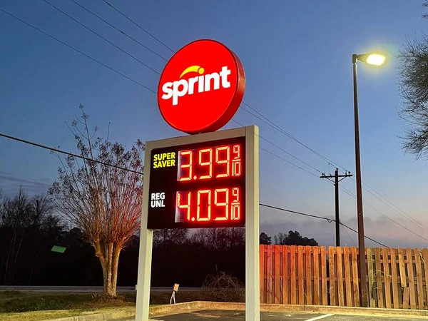 Augusta Usa Sprint Retail Gas Station Gas Price Sign — Stockfoto