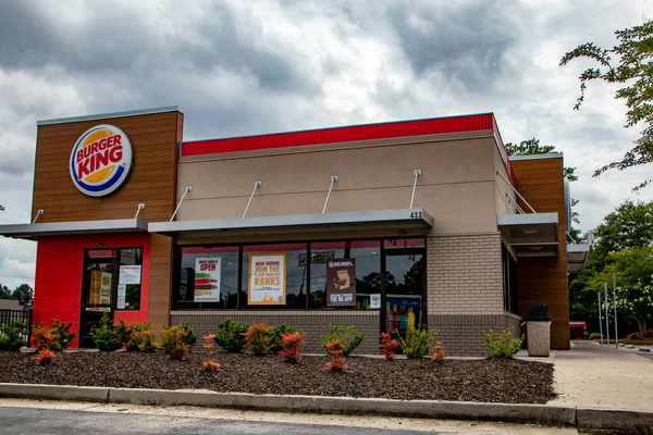 Augusta Usa Burger King Fast Food Restaurant Exterior Landscaping — Foto de Stock