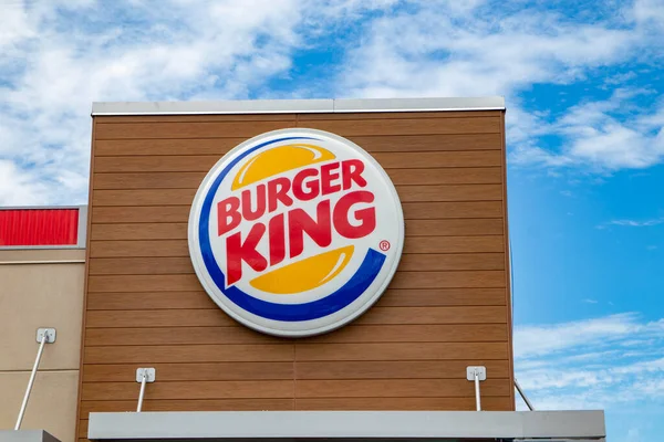 Augusta Usa Burger King Restaurante Comida Rápida Exterior Logo Redondo — Foto de Stock