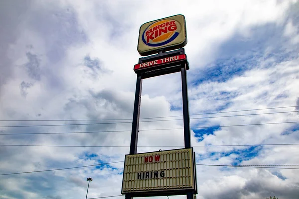 Augusta Usa Burger King Fast Food Restaurante Exterior Now Hiring — Foto de Stock