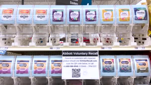 Grovetown Usa Etail Store Baby Formula Shortage Empty Shelves Abbott — Stock Video