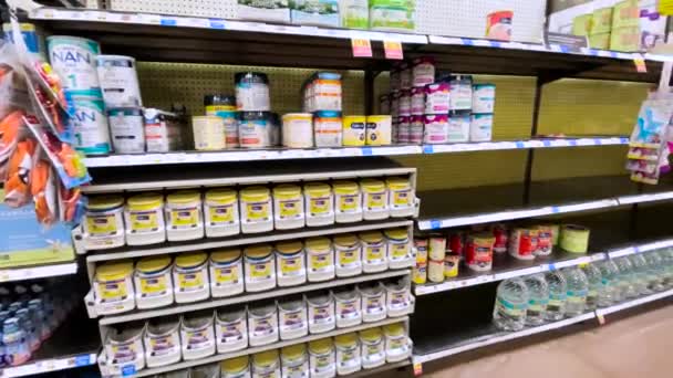 Grovetown Usa Kroger Retail Store Baby Formula Section Pan Empty — Stock Video