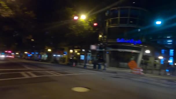 Atlanta Usa Downtown Atlanta Night Pov Turning Peachtree Street People — Video