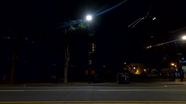 Atlanta Usa Innenstadt Von Atlanta Bei Nacht Ampelkreuzung Peachtree Street — Stockvideo