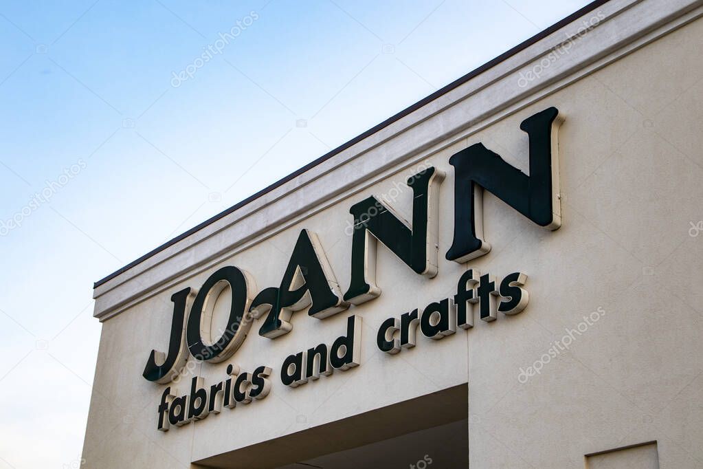 Augusta, Ga USA - 07 25 21: Joann fabrics and crafts retail store building sign