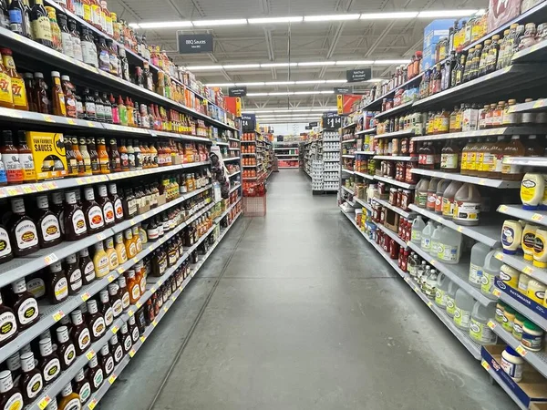 Grovetown Usa Walmart Retail Store Interior Looking Aisle — Stock Photo, Image