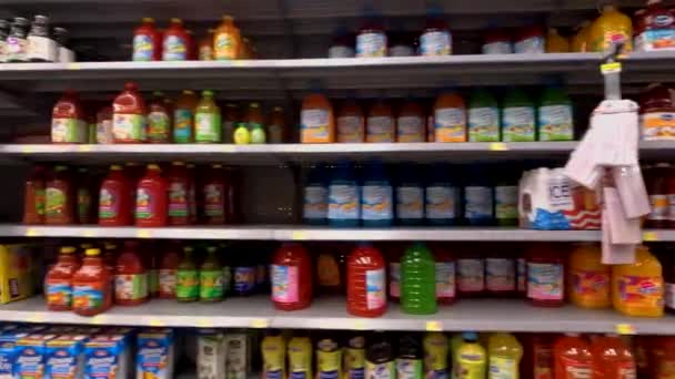 Grovetown Usa Walmart Retail Store Pan Kids Juice Section — Vídeos de Stock