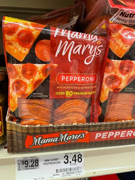 Grovetown Usa Negozio Dettaglio Mama Marys Confezionato Con Salame Piccante — Foto Stock